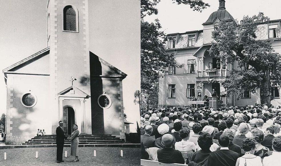 Per och Valborg Stjärne vid Mekane Yesus-kyrkan i Addis Abeba. / Under 1950-talet pågick flitiga diskussioner om Johannelunds framtid och inriktning.