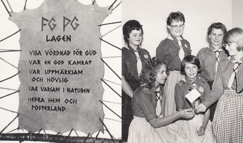 Brunnsnäs FG vann vårterminstävlingen 1961. Margaretha Olsson delade ut priset.