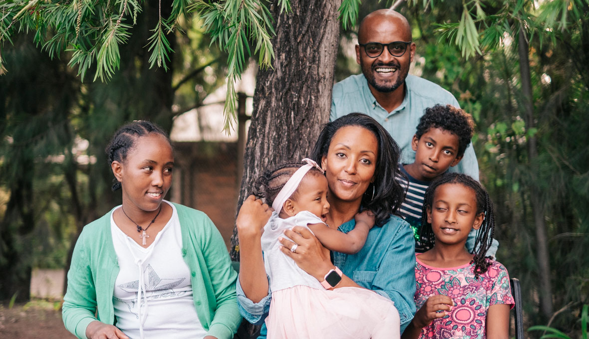 Familjen Hultström. Bild: Dagmawit Alemayehu