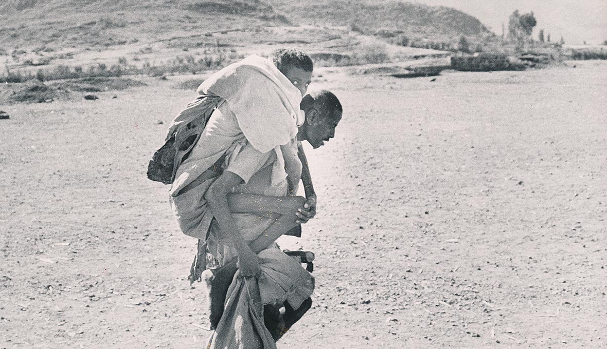 Många männi­skor led svårt under svälten i Etiopien.