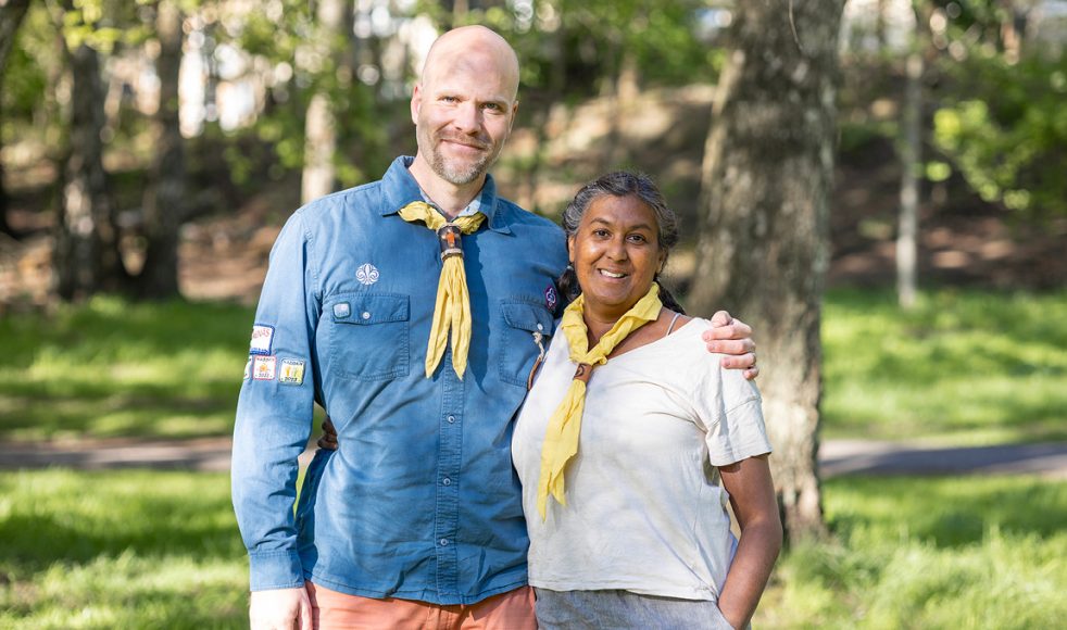Burås scoutkår startade 2017. Abram och Rebecka har varit ledare sedan dess och stortrivs.